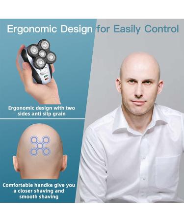 5-in-1 Electric Head Shaver for Bald Men - Waterproof Wet Dry Razor for Head and Face Shaving - Rechargeable USB Rotary Shaver - Buy Online on GoSupps.com