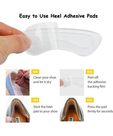 Clear Gel Heel Liners - 5 Pairs Heel Grips for Men and Women | Anti-Slippage Cushion Inserts for Loose Shoes - Buy Online on GoSupps.com
