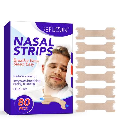 Nose plaster snoring 80 pieces of nose strips snoring stopper anti -snoring paving snoring nose strips anti -snoring nose paving for sports and sleep better breathe sleeping better