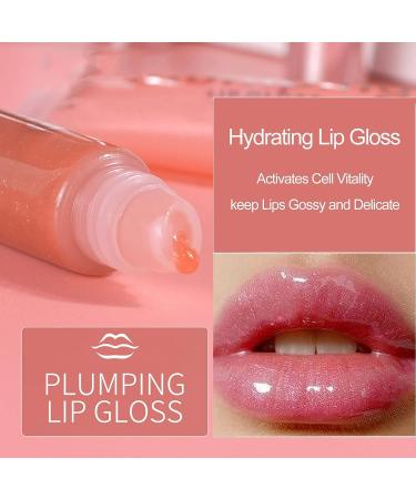 Glossy Plumping Lip Gloss | Clear Glitter | Hydrating Lip Glow Oil - Long Wear, Non Sticky & Sparkly - Shiny Jelly Lip Gloss for Women - Buy Online on GoSupps.com