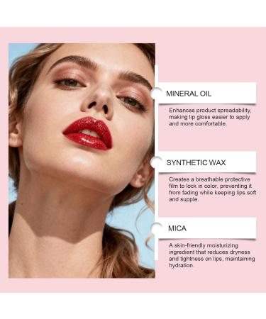  Nuvilo Moisture-absorbing red lip gloss with a fine sheen - non-sticky and long-lasting color enhances lip volume and softness (4pcs) - Buy Online on GoSupps.com