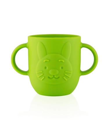 Baby Toddler Cup  Open Silicone Cup with Dual Handles  Large 250ml (8.45oz) - Green
