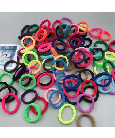 100 PCS Seamless Cotton Hair Ties - Soft, Thick Elastic Bands in 20 Colors for Women - Buy Online on GoSupps.com