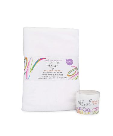 Curly Girl Microfiber Towel and Root Lifter Double Prongs White