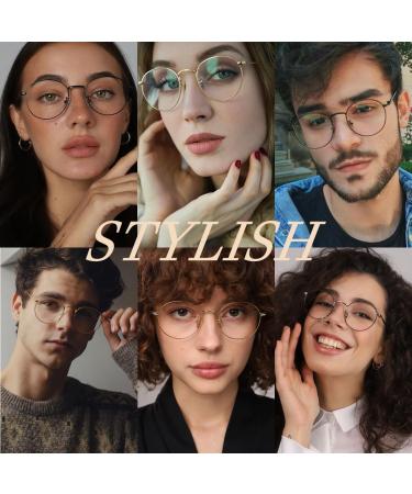 Buy Musivon Blue Light Filter Glasses | Stylish Round Gold Metal Frame | Unisex Computer Glasses Without Prescription - Buy Online on GoSupps.com