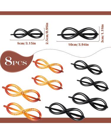 8 Pcs Twist Hair Clips Set | French Style Bun Barrettes | Plastic Hair Accessories for Women and Girls - Buy Online on GoSupps.com