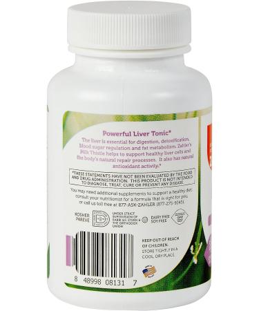 Zahler Milk Thistle Liver Cleanse - All Natural Detox Support Supplement with 80% SILYMARIN - 60 Capsules - Buy Online on GoSupps.com