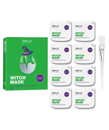Witch Facial Mask - 8 Pcs Witch Face Mask Moisturizing Witch Mask Skin Care Deep Hydrating Face Mask Tighten & Firming Skin Shrink Pore Anti-Wrinkle for Smooth Skin (1PC)