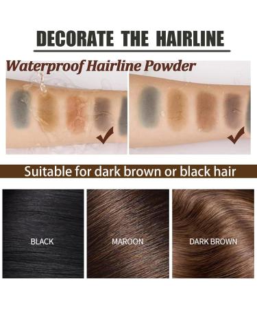 Instant Hairline Shadow - Hairline Powder for Quick Grey Hair Cover - Windproof & Sweatproof Hair Touch-Up with Root Concealer - Long-Lasting Mirror & Puff Included (Dark Brown) - Buy Online on GoSupps.com