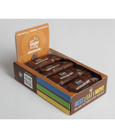 On Target Living Chocolate Almond Butter Nutrition Bar - Healthy Snack with Almonds Dates Honey Dark Chocolate and Superfoods - 12-Pack
