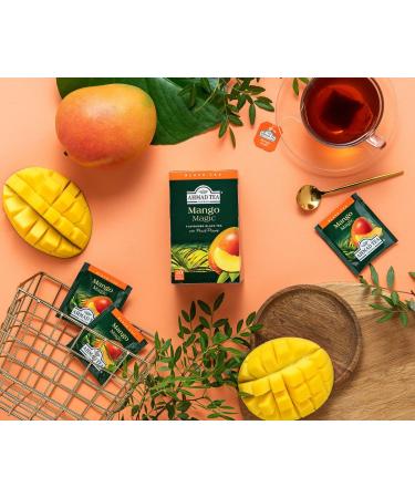 Ahmad Tea Mango Magic - Black Tea with Real Mango Pieces - 20 Individually Packaged Aroma-Sealed Tea Bags - Premium Quality Fruit Tea - Buy Online on GoSupps.com