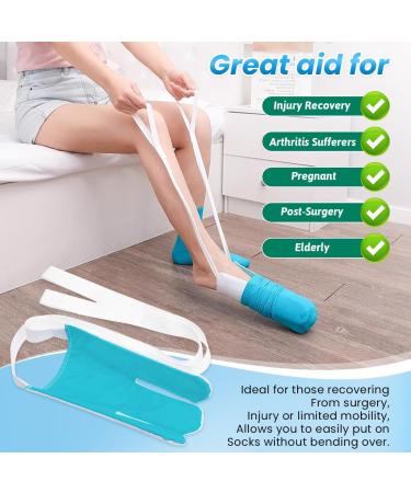 Folklyzo Sock Aid Sock Aid Device for Seniors Disabled Pregnant Sock Helper Easy On Easy Off Sock Helper Aide Tool Sock Assist Device No Bending (Blue) - Buy Online on GoSupps.com