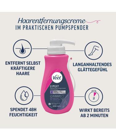 Veet Expert Hair Removal Cream for Body & Legs - 400ml | Sensitive Skin Friendly Depilatory Cream for All Skin Types - Fast International Shipping - Buy Online on GoSupps.com