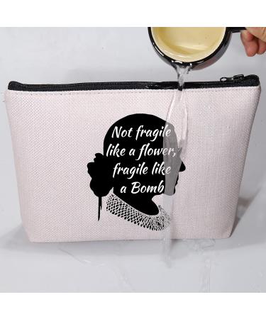 VAMSII RBG Makeup Bag - Fragile like a Bomb, RBG Gifts for Strong Women | Feminist Gifts - Buy Online on GoSupps.com