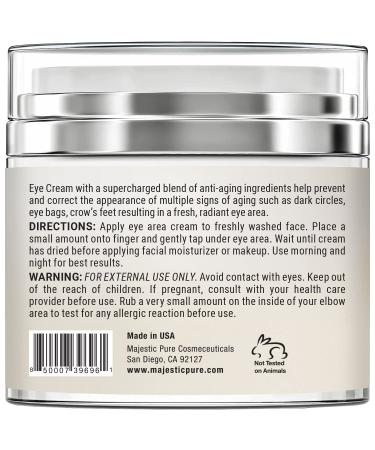 MAJESTIC PURE Under Eye Cream with Hyaluronic Acid - Anti Aging & Firming, 50ml - Buy Online on GoSupps.com