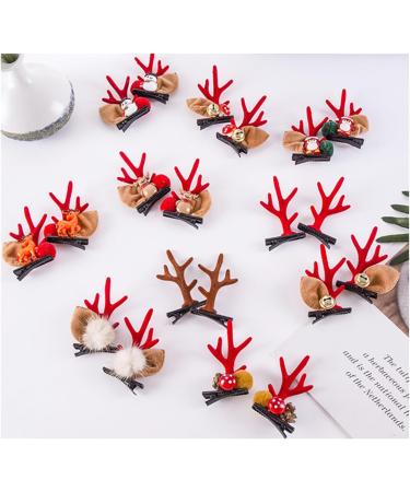 Christmas New Antler Plush Hairpins Christmas Reindeer Antlers Hair Clips Christmas Hair Accessories Cute Reindeer Antlers Hair Clips Hairpins with Deer Horn Ears Christmas Hairpin (A) - Buy Online on GoSupps.com