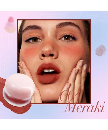 Lip Pudding Pot Blurred Lip and Cheek Pudding Pot Lip Makeup Blurred Makeup Blush Lightweight to Build Soft Matte Velvet Finish Multi-use (04#Meraki) - Buy Online on GoSupps.com