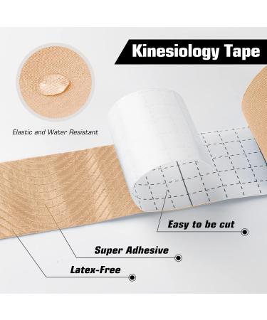 Weltroice Kinesiology Tape 2-Pack for Sports and Recovery | Water Resistant Latex Free Athletic Tape | Premium Elastic Cotton | 16.4FT Each Nude Color - Buy Online on GoSupps.com
