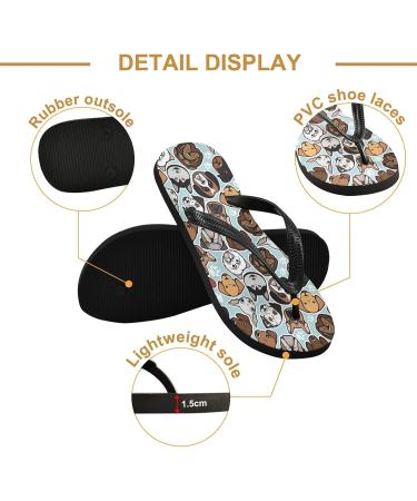 Mnsruu Dog Paw Print Flip Flops - Stylish XS Footwear for Home Hotel Spa & Travel for Men & Women - Buy Online on GoSupps.com