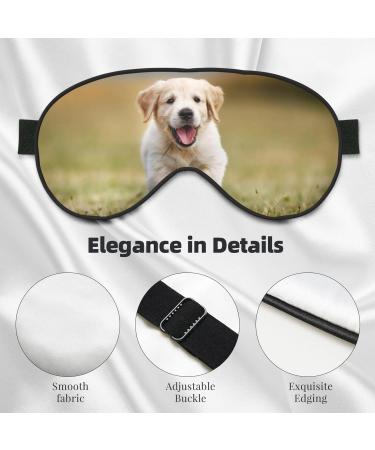 Golden Retriever Puppy Blackout Eye Mask - Double-Sided Soft Sleeping Mask with Adjustable Straps | Perfect for Comfortable Sleep | International Shipping Available - Buy Online on GoSupps.com