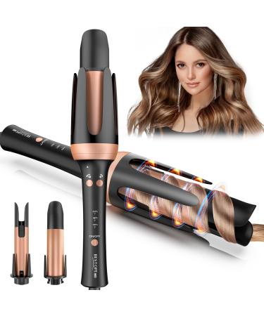 Hair Curler Automatic Hair Curlers-Rotating Hair Curler with 2 Barrel 25/32mm Automatic Hair Curler with Adjustable Temperature and Quick Heat Up Curling Tongs for All Hair Types Black(25mm+32mm)