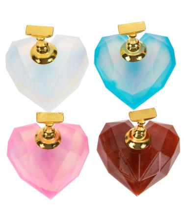 Housoutil 4 Sets Nail Holder Manicure Tools Nail Art Nail Tip Practice Stand Manicure Racks Nail Stand for Press on Nail Tip Display Stand Manicure Practice Rack Magnet False Nails Crystal