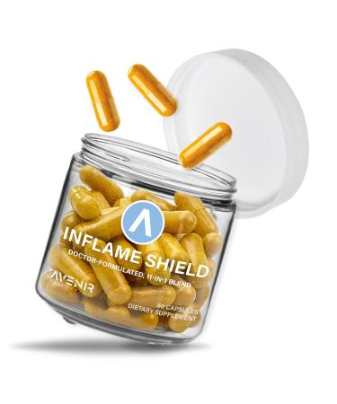 Avenir Nutrition Inflame Shield | Inflammation Support for Everyday Aches & Pains | Joint Pain Bone Strength Post-Surgery Recovery Support Inflammation Relief for Arthritis | 60 Capsules (1) - Buy Online on GoSupps.com