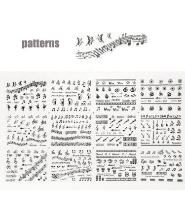 Musical Instrument Nail Art Stickers - 3D Self-Adhesive Decals for Manicure - Guitar, Piano, Microphone Design - 12 Sheets for Women, Girls, Kids - Buy Online on GoSupps.com