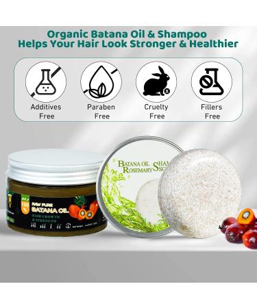 2Pack Batana Oil Shampoo Bars for Hair Growth | Nourishing & Moisturizing Solid Bars with Rosemary | Thinning Hair Deep Conditioning - 3.15 Ounce - Buy Online on GoSupps.com