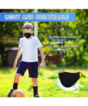 PAGE ONE Kids Reusable Cloth Face Mask with Adjustable Ear Loops | 6pc Set for Boys and Girls | Washable 3 Layer Mask | Children's Gift (Black/Gray/Blue/Burgundy/Purple/Pink) - Buy Online on GoSupps.com