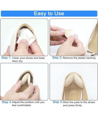 CZBYXA12 Heel Grips - Prevent Heel Slipping and Rubbing - 4 Pairs Self-Adhesive Shoe Cushion Inserts for Men and Women - Beige - Buy Online on GoSupps.com