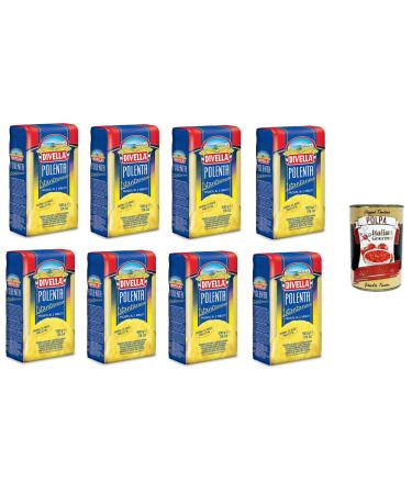 Italian Gourmet E.R. Divella Instant Lot of 8 boxes of 400 g Polenta Mehl Gr.500 + Italian Gourmet Pulp
