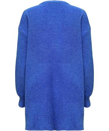 Shop Women's Long-Sleeved Knitted Sweater | Casual Loose Wrap Shirts in Blue - Perfect for Summer Autumn & Winter - Buy Online on GoSupps.com