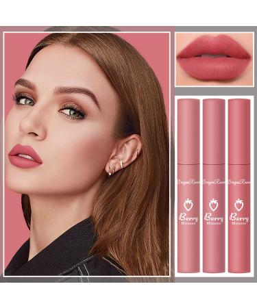 3 Piece Natural Nude Matte Lipstick Set - Long Lasting, Waterproof & Moisturizing - Perfect for Women's Makeup - Set C - Buy Online on GoSupps.com