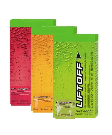 Generic LIFTOFF Energy Drink Tablets Variety Pack 24 Tablets Total 3 Flavors HERBAL LIFE orange