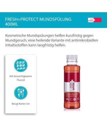 Edel White FRESH Protect Mouthwash 400ml - Antibacterial Alcohol-Free Oral Care for Fresh Breath & Daily Dental Health - Buy Online on GoSupps.com