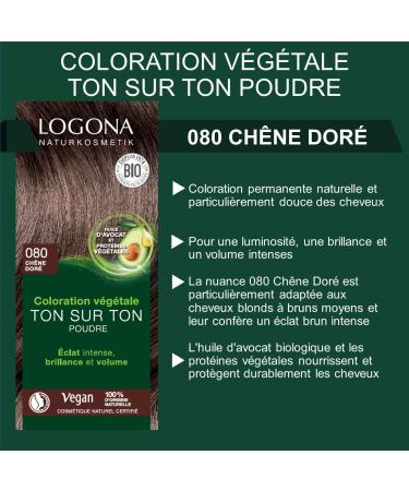 Logona Natural Cosmetics Poudre Colorante V g tale 080 Brun Naturel - 100g Hair Color With Avocado Oil - 100% Natural & Vegan Fast Global Shipping - Buy Online on GoSupps.com