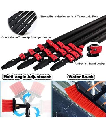 Water Fed Pole Kit Window Cleaning Brush with Extended Handle and Water Hose Window Cleaning Kit with Extension Pole High Window Cleaning Kit Telescoping Pole 30cmbrush-24FT/7.2M 55cm Brush Head 5M/17FT - Buy Online on GoSupps.com
