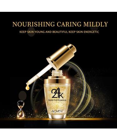 24K Gold Essence Collagen Face Serum Moisturizer Enriched with Vitamin C Serum Vitamin E Cream for Skin care with Hyaluronic Acid Serum 1 FL OZ (30mL) - Buy Online on GoSupps.com