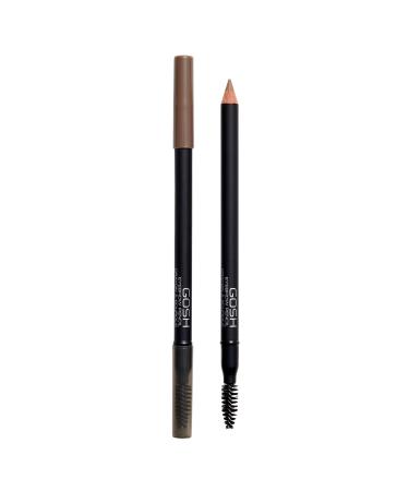 GOSH eyebrow pencil for denser brews i precise application for perfectly shaped eyebrows i integrated brush to blend i long -lasting natural look i 100% vegan i 003 greybrown