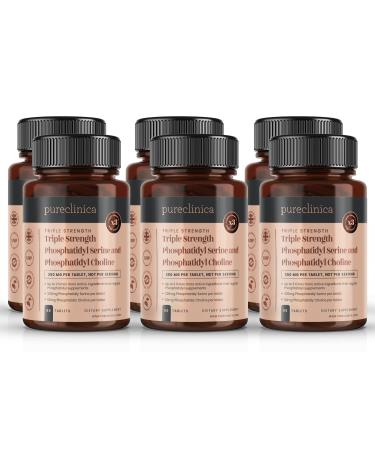 Phosphatidylserin in three times strength and phosphatidylcholin x 360 tablets (6 bottles with 60 tablets) - stock 60 Count (Pack of 6)