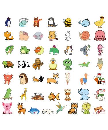 100pcs Cute Animal Stickers - Vibrant Laptop & Water Bottle Decals for Kids Teens & Girls - Frog Penguin Fox Panda & Elephant Designs - Buy Online on GoSupps.com