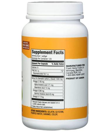 Manitoba Harvest Hemp Oil 1000mg - 120 Softgel Capsules for Wellness - Buy Online on GoSupps.com