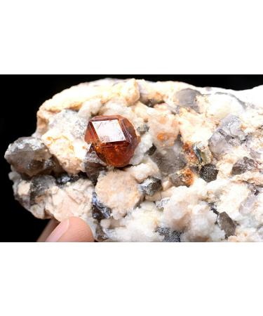 92.6g Natural Smoky Quartz Garnet Crystal Cluster Specimen JZIGTDEM - Buy Online on GoSupps.com