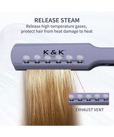 K&K 1.73 Inch Hair Straightener for Thick Hair - Extra Wide Flat Iron with Adjustable Temperature (290-450 ) Fast Heating Dual Voltage Ideal for Curly Hair - Buy Online on GoSupps.com