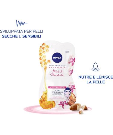  NIVEA NIVEA Intensive Nourishing Mask 3 x 15ml each Face Mask with Honey Extract Almond Oil and Hydra IQ Mask Sensitive Dry and Stressed Skin - Buy Online on GoSupps.com