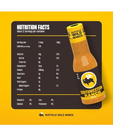 Buffalo Wild Wings Southwestern Ranch Sauce 12 fl. oz. (2 Pack) Bundled With Snack Scout Basting Brush - Buy Online on GoSupps.com