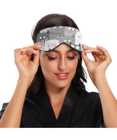 Haskirky Light Blocking Eye Mask - Adjustable Unisex Travel Mask for Deep Sleep, Yoga, and Meditation - Breathable & Comfortable - Cat Grey - Buy Online on GoSupps.com