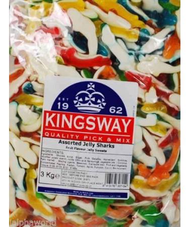 3Kg Retro Jelly Sweets Bulk Party Wedding Cart by Haribo Kingsway Barratt (Kingsway Jelly Sharks 3kg) - Buy Online on GoSupps.com