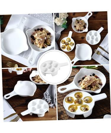 BRIGHTFUFU 1pc Baked Snails Bread Baking Pan Food Dish Snail Ceramic Lasagna Pan Maker Ceramic Escargot Dish Ceramic Snail Dish Oyster White Ceramics Stainless Steel Bread Pan 21X16.4CM White - Buy Online on GoSupps.com